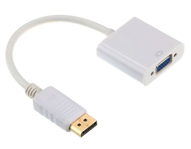 ADAPTER DISPLAYPORT (M) - VGA (F) NA KABLU GEMBIRD BIAŁY