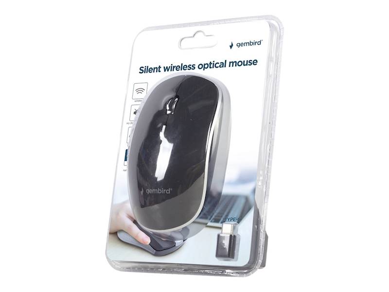 MYSZ BEZPRZEWODOWA GEMBIRD 4BSC-01 SILENT USB-C CZARNA