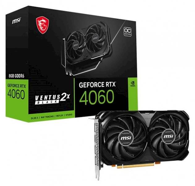 KARTA GRAFICZNA NVIDIA MSI RTX 4060 VENTUS 2X BLACK OC 8GB