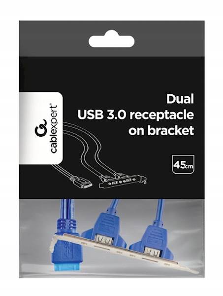 GNIAZDO WEW 2xUSB 3.0 NA ŚLEDZIU GEMBIRD