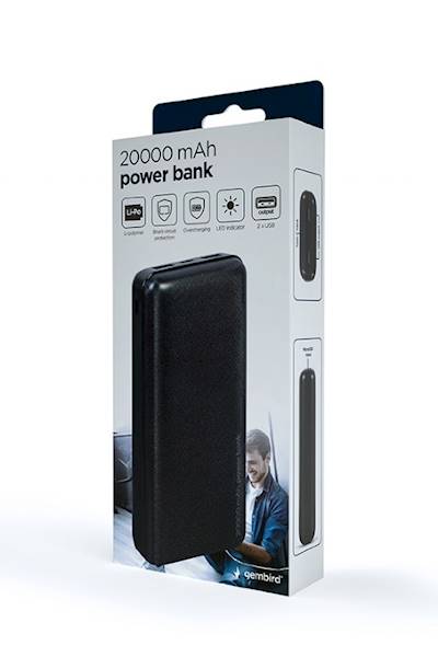 POWERBANK GEMBIRD 20000mAh CZARNY