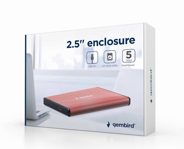 KIESZEŃ ZEW. 2,5" DO DYSKÓW USB 3.0 GEMBIRD U3S-3 RÓŻOWA