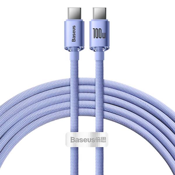 KABEL USB-C - USB-C BASEUS CRYSTAL SHINE 2M 100W