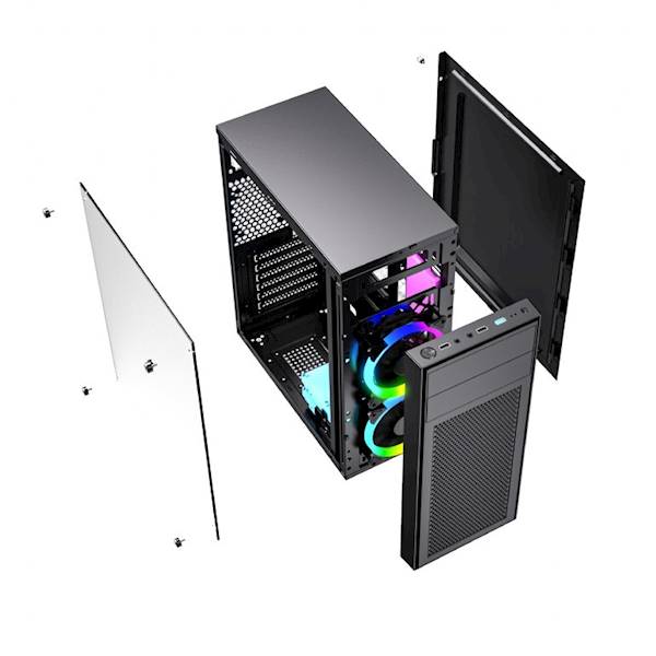 OBUDOWA KOMPUTEROWA PC GEMBIRD FORNAX M100RGB CZARNA