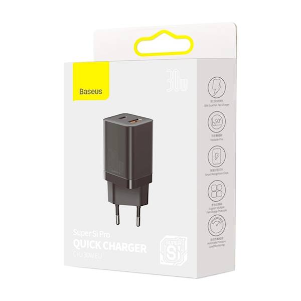 ŁADOWARKA SIECIOWA BASEUS SUPER SI 30W 1xUSB-C 1xUSB