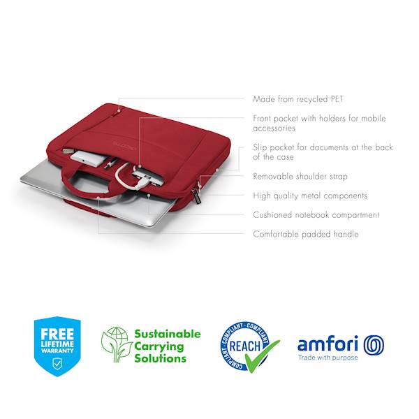TORBA DO NOT DICOTA ECO SLIM CASE BASE 13" - 14,1" CZERWONA