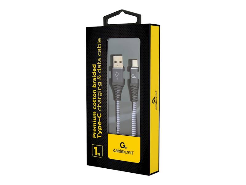 KABEL USB - USB-C PREMIUM 1M GEMBIRD SZARY