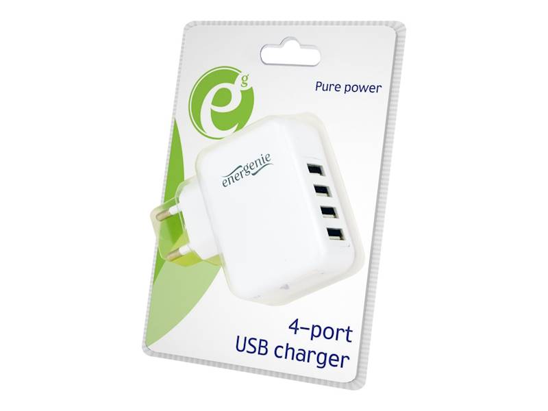 ŁADOWARKA SIECIOWA GEMBIRD ENERGENIE 4xUSB 3.1A BIAŁA