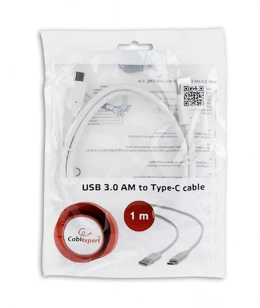 KABEL USB 3.0 - USB-C 1M GEMBIRD BIAŁY