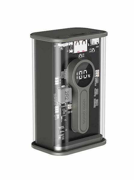 POWERBANK GEMBIRD QC3.0 9000mAh TRANSPARENTNY CZARNY