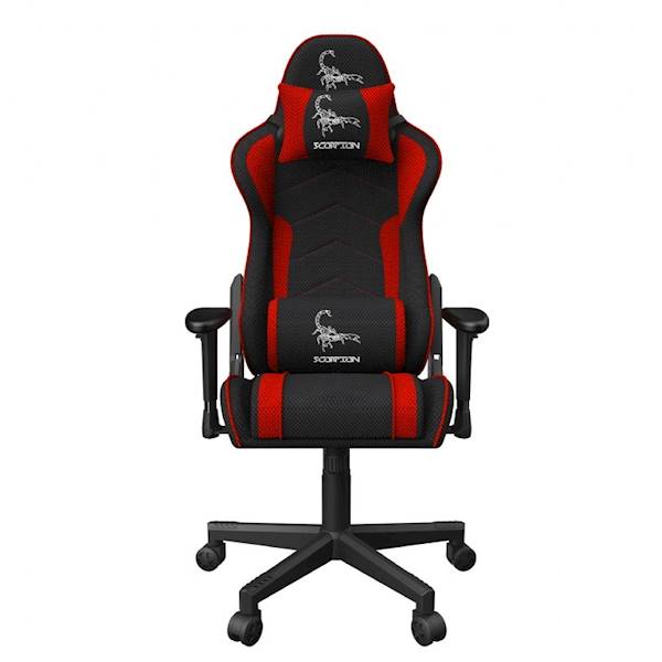 FOTEL GAMINGOWY GEMBIRD SCORPION CZARNO-CZERWONY MESH