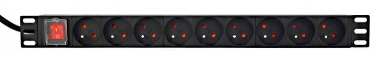 Listwa zasilająca rack (PDU), 9 gniazd FR, 1U, 16A, wtyk FR 2M