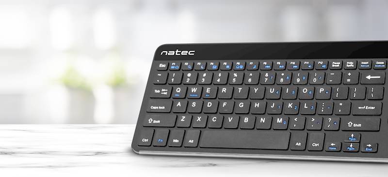 KLAWIATURA BEZPRZEWODOWA NATEC TURBOT SLIM CZARNA