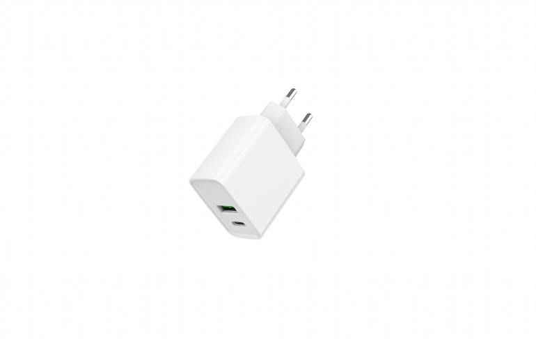 ŁADOWARKA SIECIOWA GEMBIRD 20W 1xUSB 1xUSB-C BIAŁA