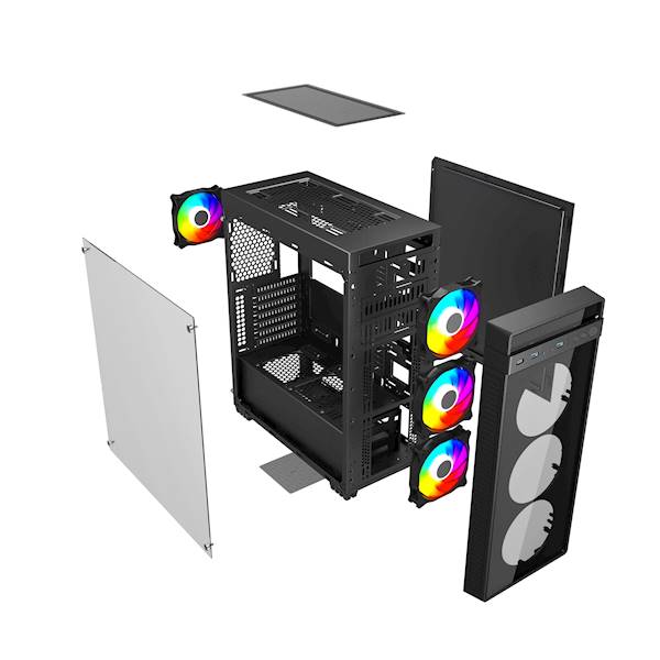 OBUDOWA KOMPUTEROWA PC GEMBIRD K700 ARGB CZARNA