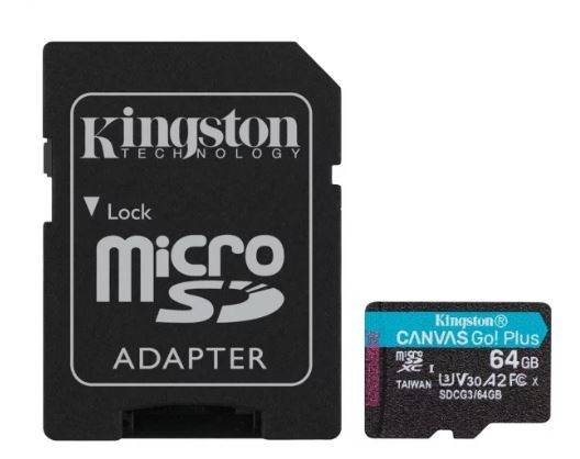 KARTA MICROSD 64GB KINGSTON CANVAS GO! PLUS + ADAPTER