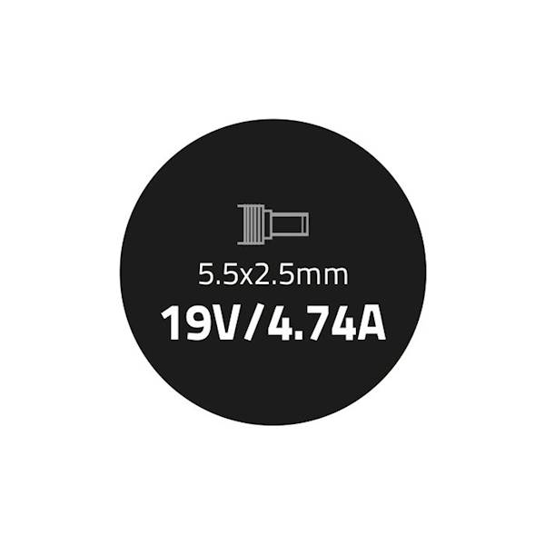 ZASILACZ DO NOT ASUS QOLTEC 90W | 19V | 4.74A | 5.5*2.5
