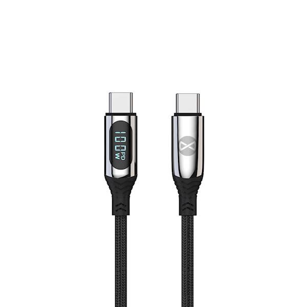 KABEL USB-C - USB-C FOREVER LCD 100W CZARNY