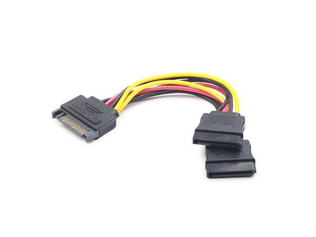KABEL ZASILAJĄCY SATA (M)->SATA(F) X2 15CM GEMBIRD