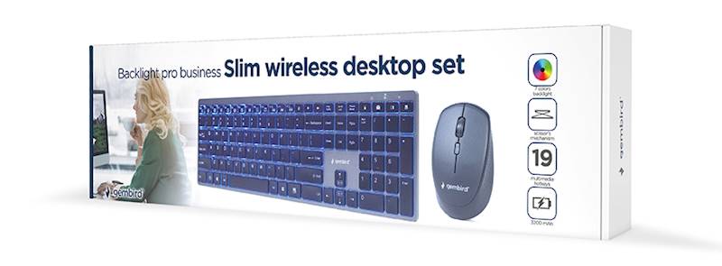 ZESTAW KL+M BEZPRZEWODOWY GEMBIRD PRO BUSINESS SLIM