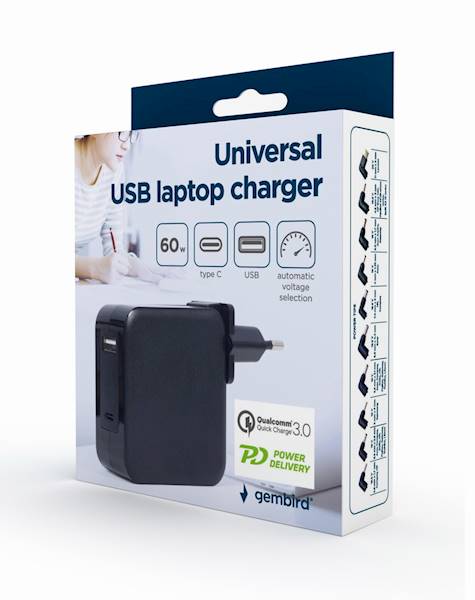 ZASILACZ UNIWERSALNY USB-C 60W GEMBIRD