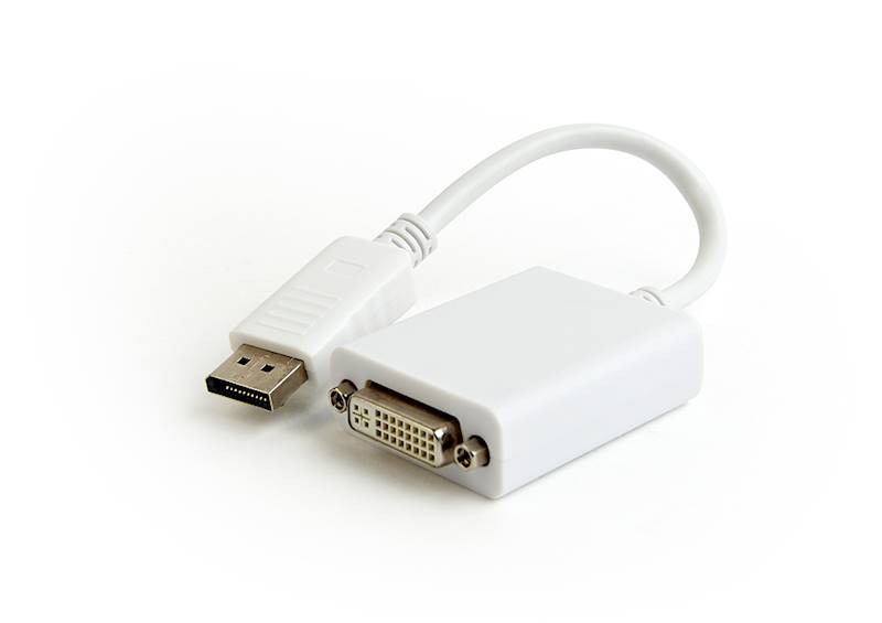 ADAPTER DISPLAYPORT v1.2 (M) - DVI NA KABLU GEMBIRD BIAŁY