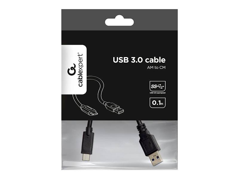 KABEL USB 3.0 - USB-C 0,1M CZARNY GEMBIRD