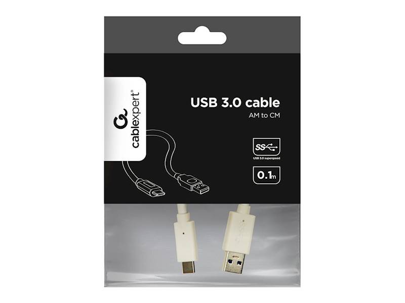 KABEL USB 3.0 - USB-C 0,1M BIAŁY GEMBIRD