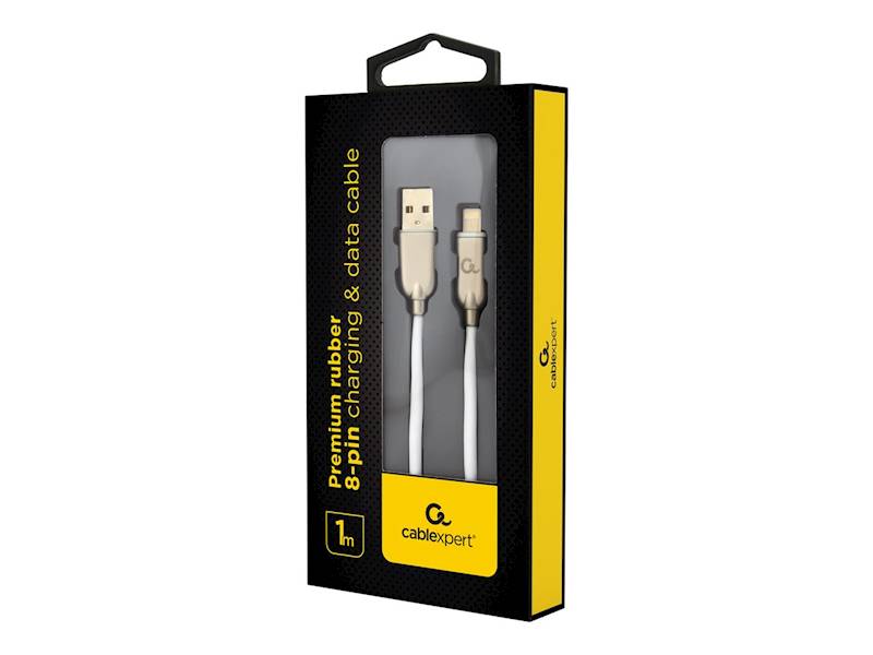 KABEL USB - LIGHTNING 1M GUMA GEMBIRD BIAŁY
