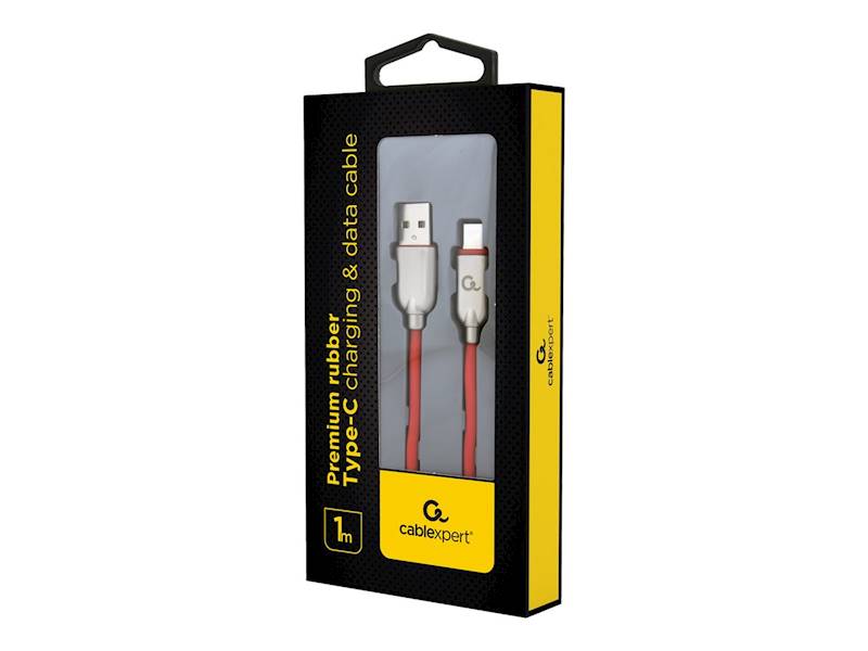 KABEL USB - USB-C 1M GUMA GEMBIRD CZERWONY