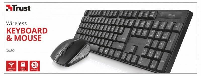 ZESTAW KLAWIATURA + MYSZ BEZPRZEWODOWA TRUST XIMO US