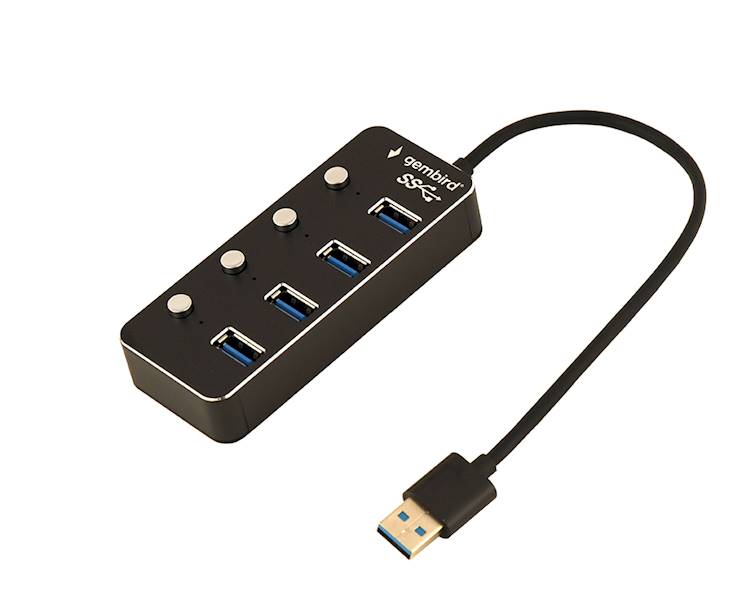 HUB USB 3.0 4-PORT Z WYŁĄCZNIKAMI GEMBIRD