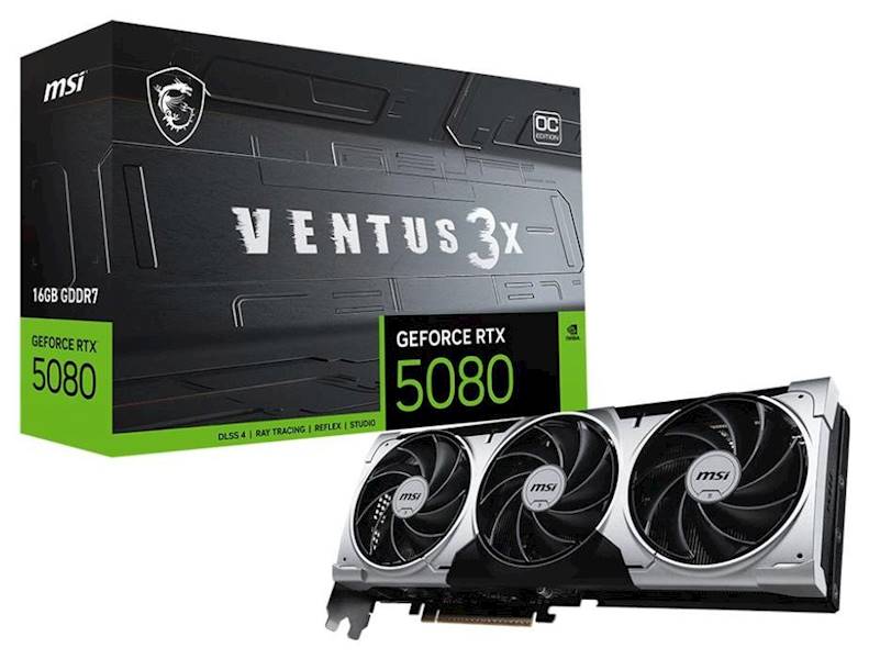 KARTA GRAFICZNA NVIDIA MSI RTX 5080 VENTUS 3X OC PLUS 16GB