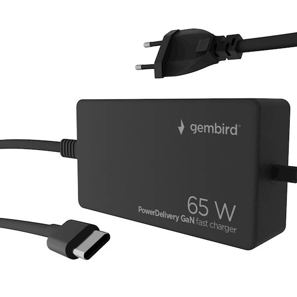 ŁADOWARKA SIECIOWA USB-C 65W GaN GEMBIRD