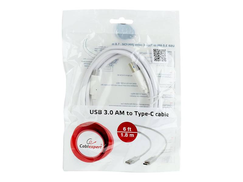 KABEL USB 3.0 - USB-C 1,8M BIAŁY GEMBIRD