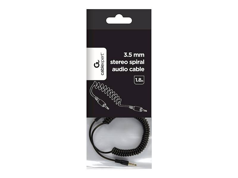 KABEL AUDIO MINI JACK - MINI JACK M/M 1,8M SPIRALNY CZARNY GEMBIRD
