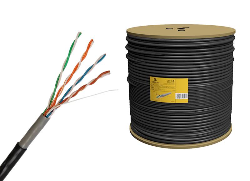 KABEL SIECIOWY LAN UTP KAT.5E OUTDOOR 305M GEMBIRD CZARNY