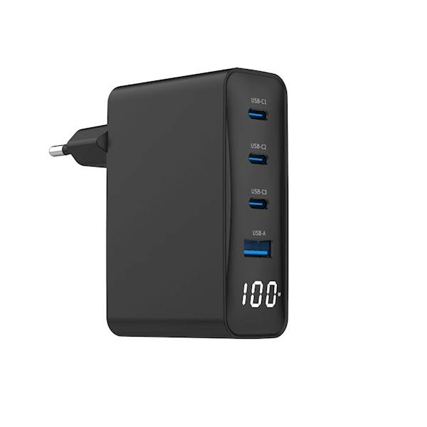 ŁADOWARKA SIECIOWA 1xUSB 3xUSB-C 100W GEMBIRD CZARNA
