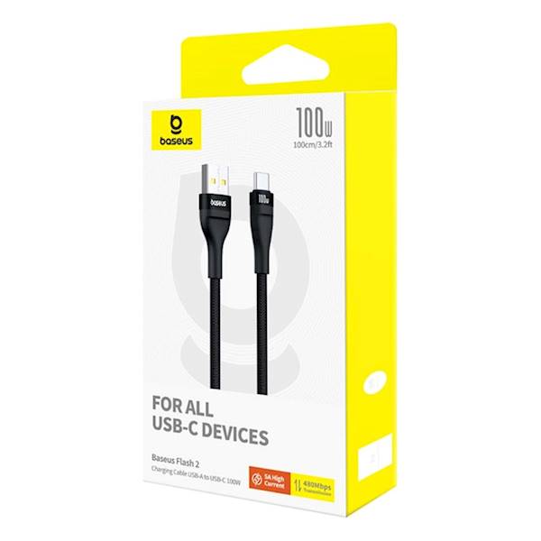 KABEL USB - USB-C 2M BASEUS CLUSTER 100W