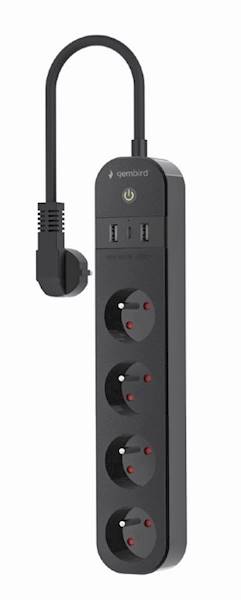LISTWA ZASILAJĄCA INTELIGENTNA 4x230V 2xUSB 1xUSB-C GEMBIRD