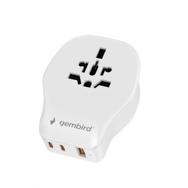 UNIWERSALNY ADAPTER PODRÓŻNY 20W BIAŁY GEMBIRD