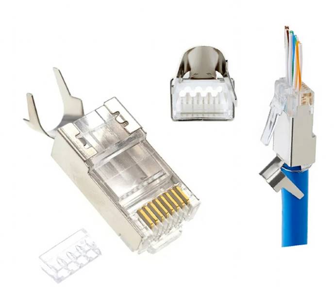 WTYK EKRANOWANY KAT.7 RJ45 DO LINEK I DRUTÓW 50SZT.
