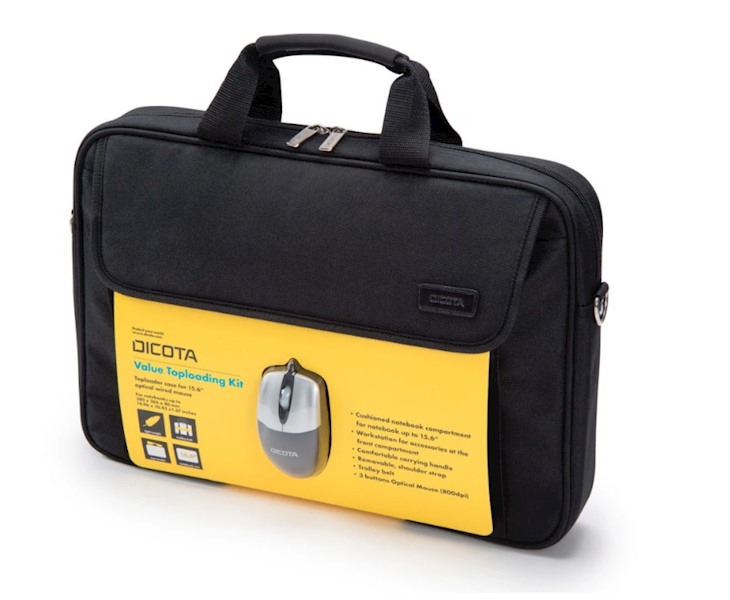 ZESTAW TORBA DO LAPTOPA + MYSZ DICOTA VALUE TOPLOADING