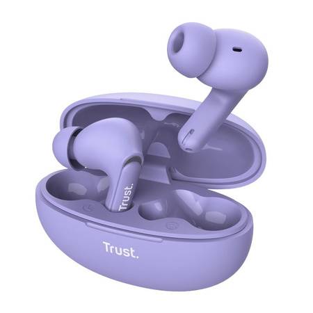 SŁUCHAWKI BT TRUST YAVI EARBUDS ENC FIOLETOWE