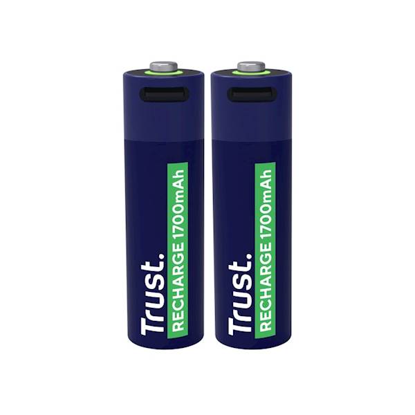 AKUMULATORY AA TRUST 1700mAh USB-C 2SZT.