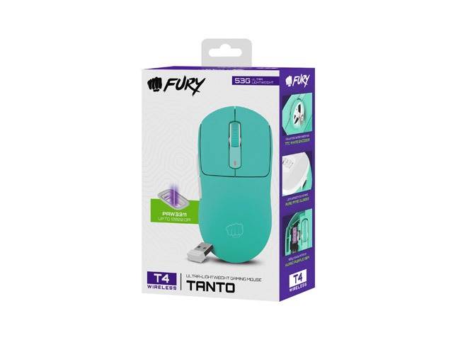 MYSZ BEZPRZEWODOWA NATEC FURY TANTO T4 RGB MIĘTOWA 12000DPI