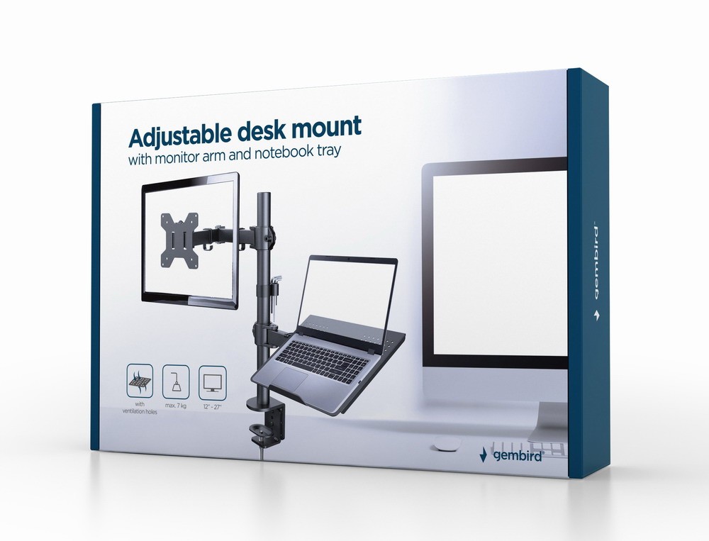 UCHWYT RAMIĘ NA MONITOR DO 27" I LAPTOP DO 17" GEMBIRD
