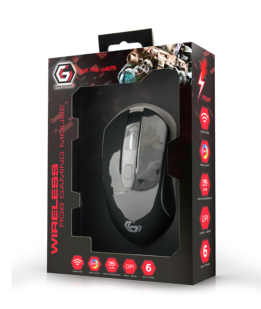 MYSZ GAMINGOWA BEZPRZEWODOWA GEMBIRD 6BL-01 RGB