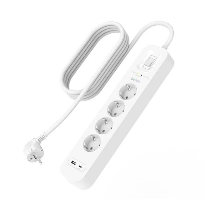 LISTWA ZASILAJĄCA SURGEPLUS 4xSCHUKO 1xUSB 1xUSB-C 2M 525J BELKIN