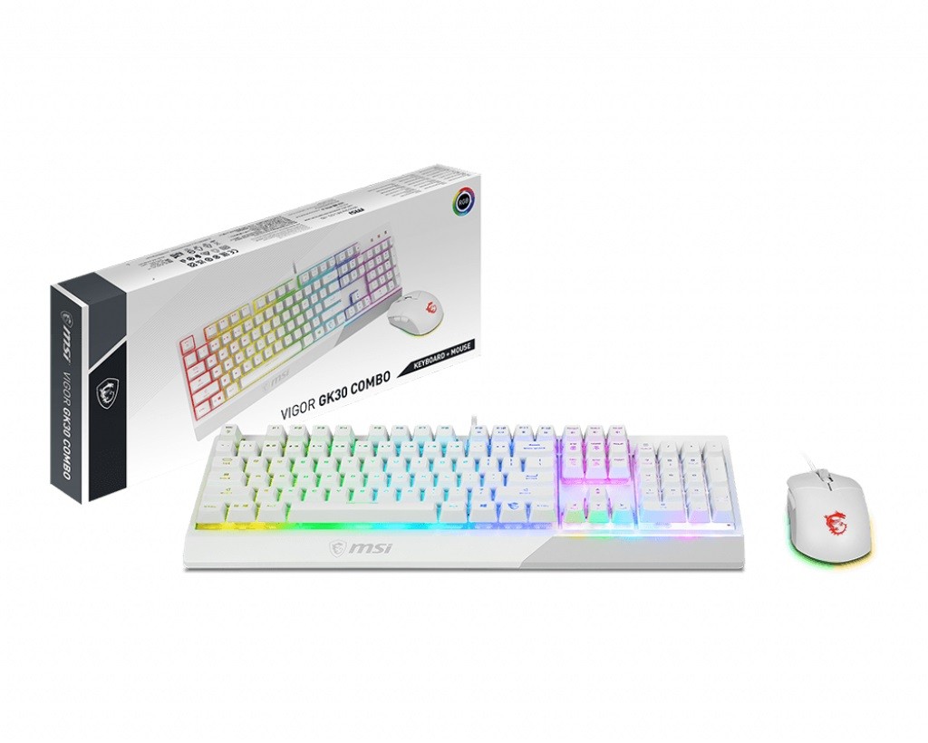 ZESTAW KLAWIATURA MYSZ MSI VIGOR GK30 COMBO BIAŁY